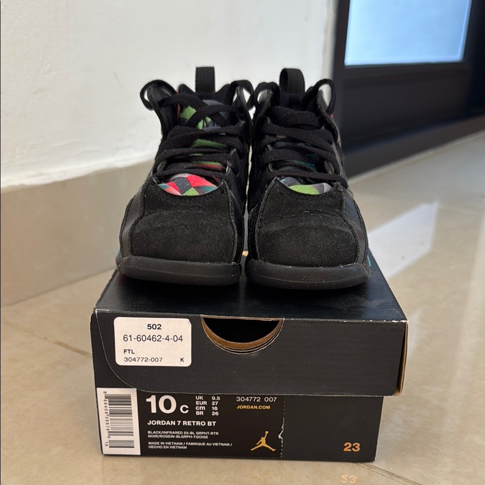 Jordan 7 Retro BT Black Sneakers Leather Suede Basketball